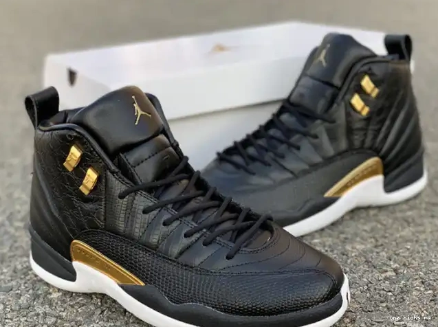 Chep Onekick Retro Air 12 AO6068-007 Black Metallic Jordan 'Reptile' Gold-White 0429